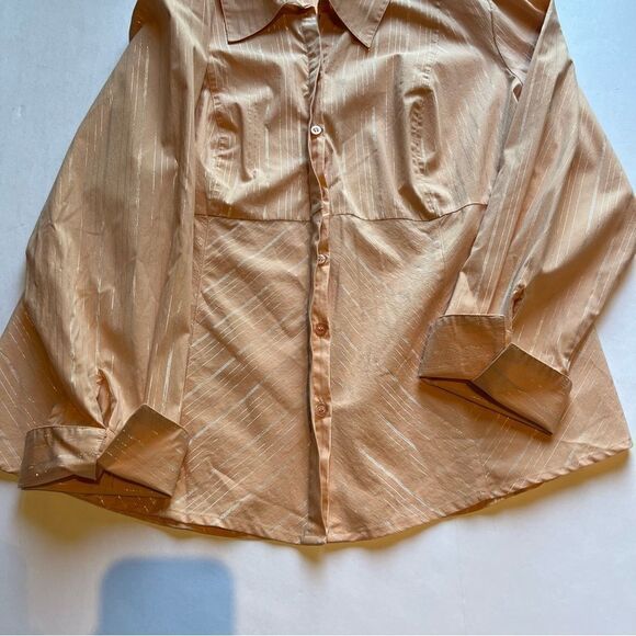 Lane Bryant Women's Button blouse long sleeve Size 18/20 Pastel Orange - Picture 8 of 11